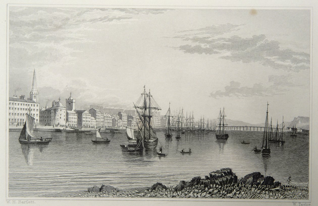 Waterford, Irland, graveret af W. Taylor af William Henry Bartlett