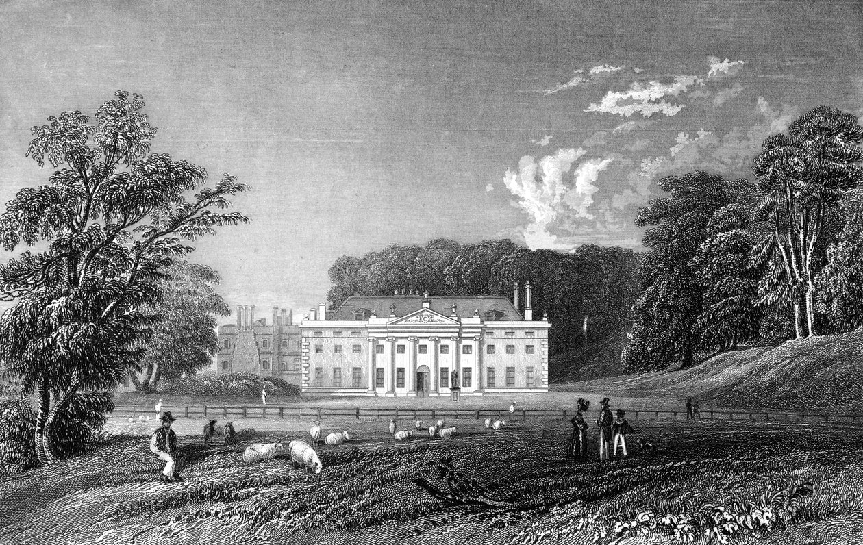 Weald Hall, Essex, graveret af John Rogers, 1833 af William Henry Bartlett