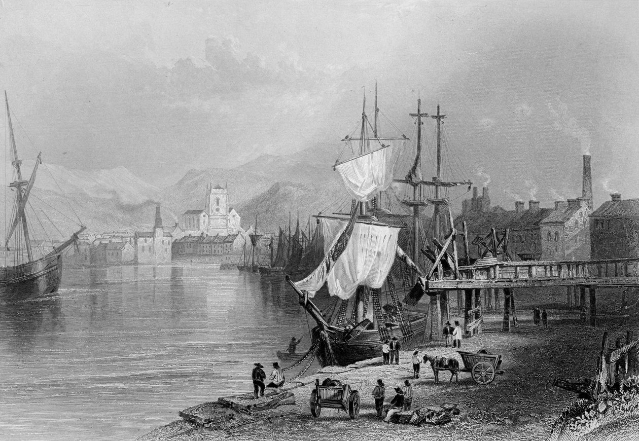 Workington, ca. 1840-50 af William Henry Bartlett