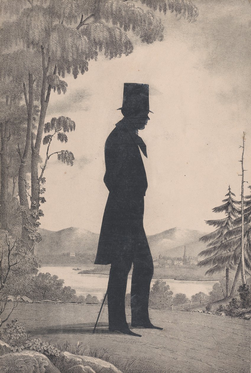 Silhuet af Edward Worth fra Saco, Maine, 1828-83. af William Henry Brown