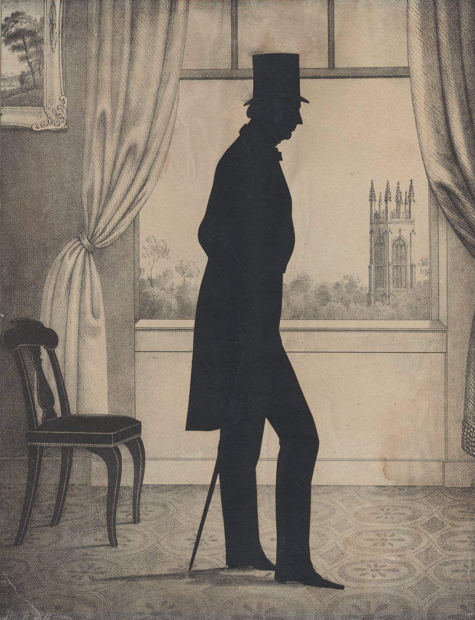 Silhuet af Nathaniel Babson fra Gloucester, Massachusetts, 1828-83. af William Henry Brown