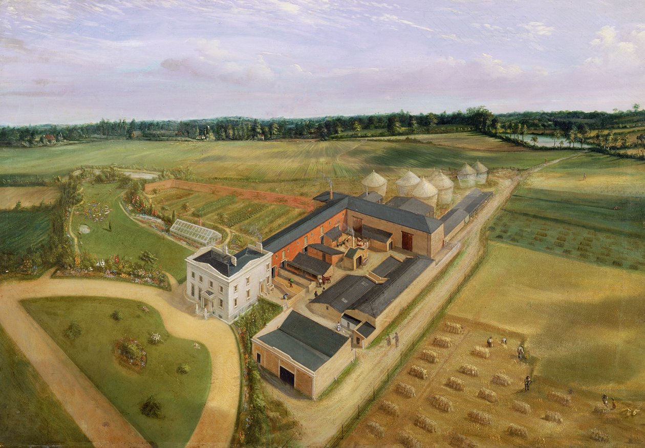 Tiptree Hall and Farm, Essex, ca. 1850-60 af William Henry Browne