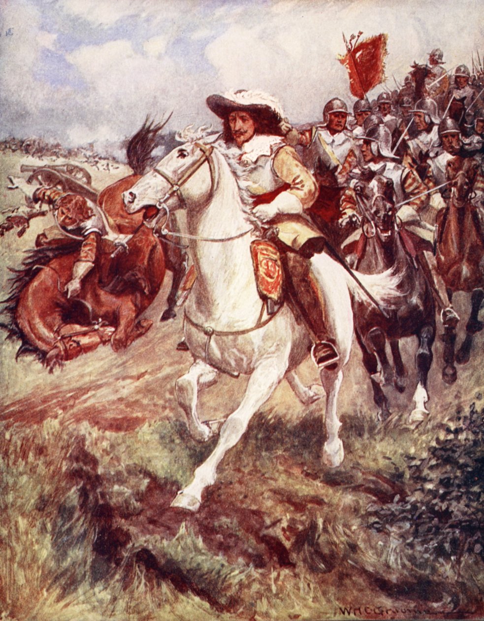 "Vores cuirassiers er sprængt i rækken af den overfaldne og har med et chok spredt sig", fra Ballads of Famous Fights, First Edition af William Henry Charles Groome