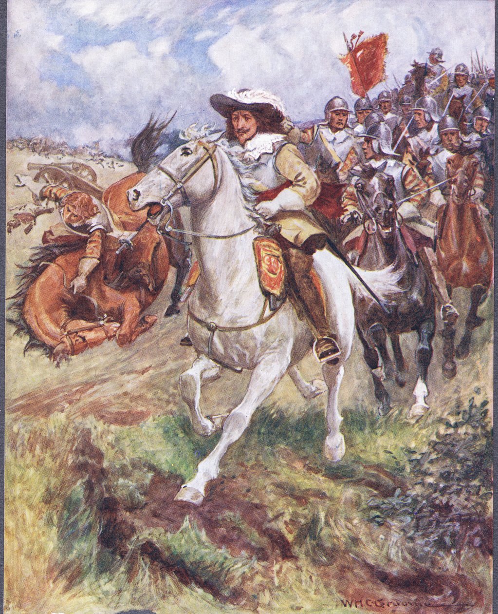 Vores cuirassiers er sprængt i rækken af curst, illustration fra 