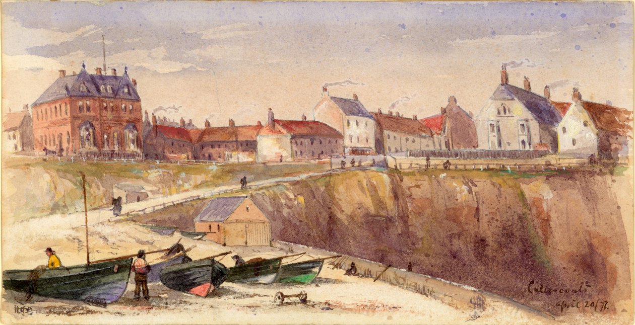 Cullercoats (kropsfarve og akvarel på papir) af William Henry Charlton