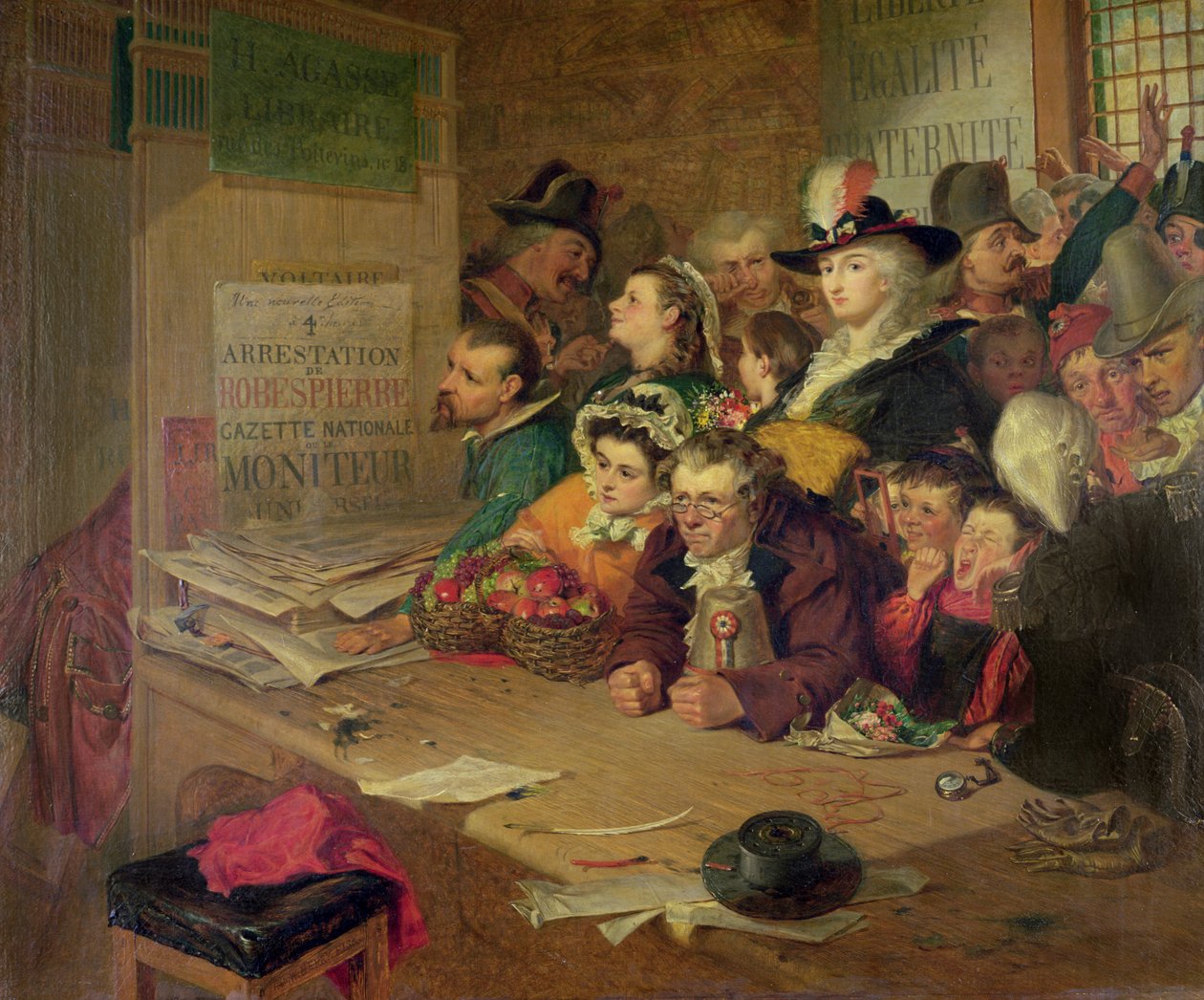 Afventer nyheder om arrestationen af Robespierre (1758-94) i 1794, 1866 af William Henry Fisk