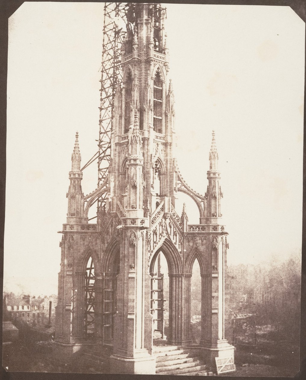 Scott-monumentet før færdiggørelsen, Edinburgh af William Henry Fox Talbot