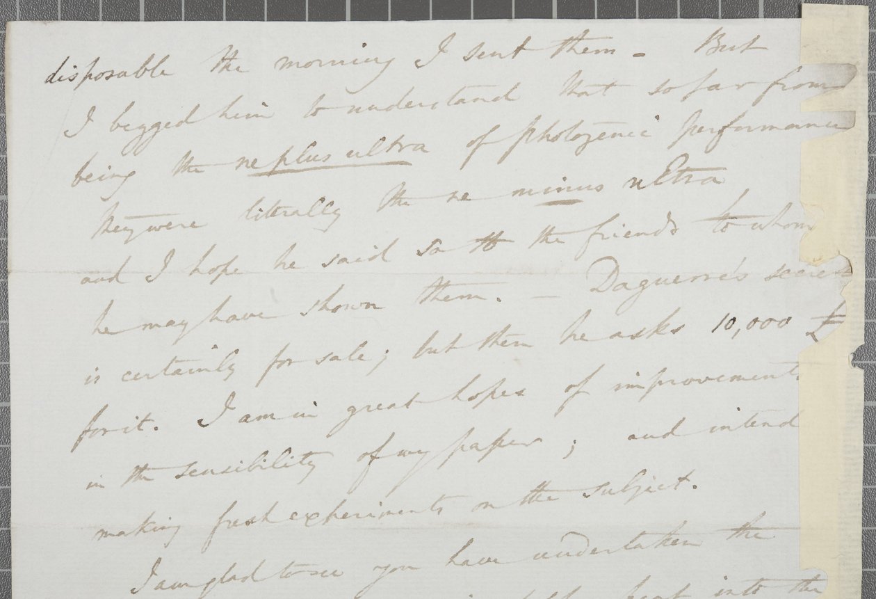 Underskrevet brev fra William Henry Fox Talbot til James David Forbes, 1839 af William Henry Fox Talbot