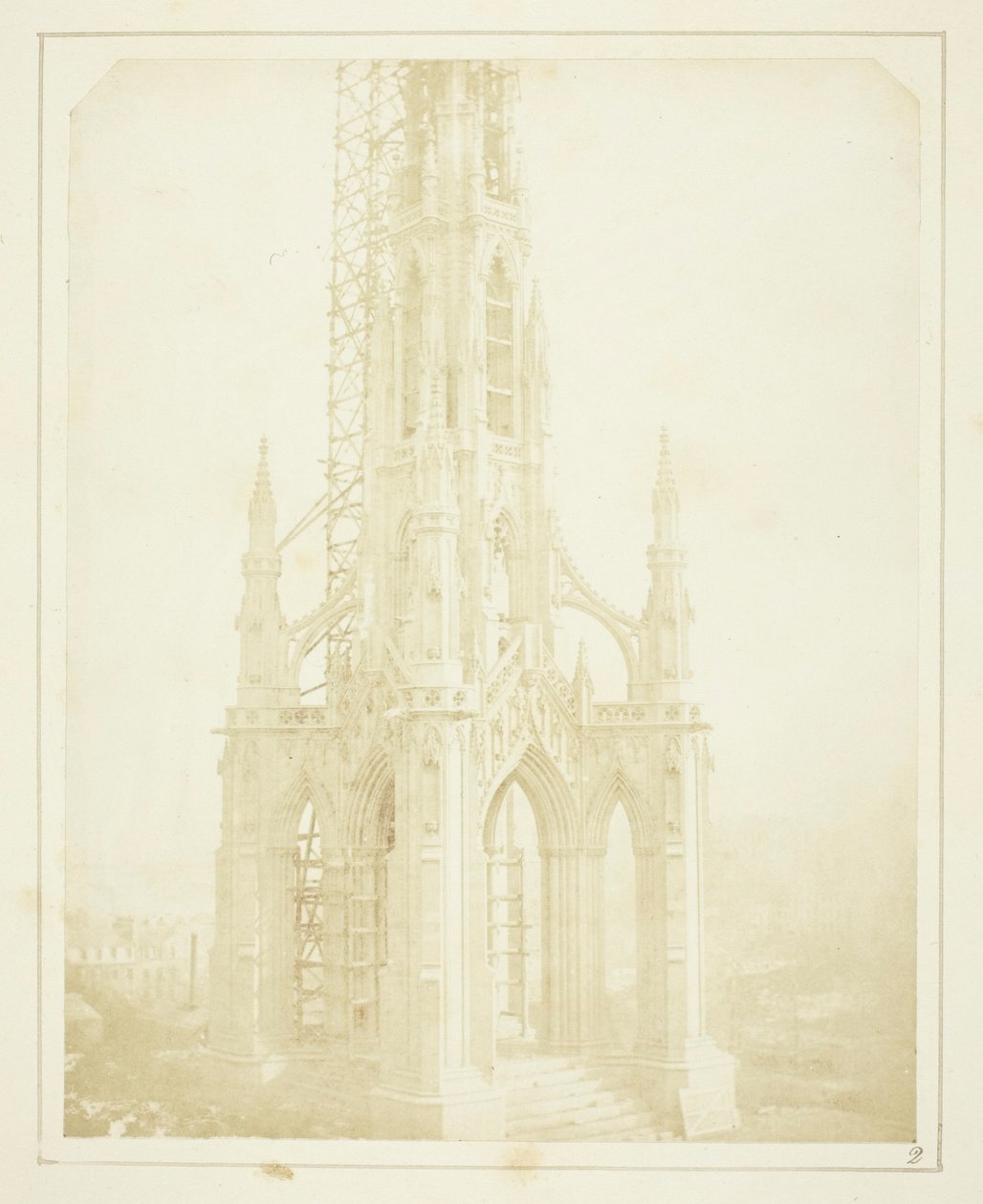 Sir Walter Scotts monument, Edinburgh, som det så ud i oktober 1844, da det næsten var færdigt af William Henry Fox Talbot