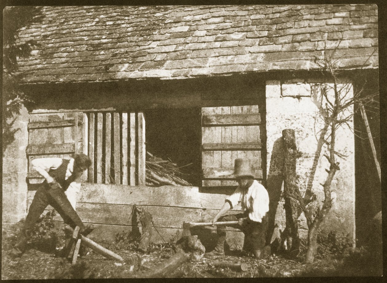 Træskærerne, 1845 (saltpapirtryk fra kalotype negativ) af William Henry Fox Talbot