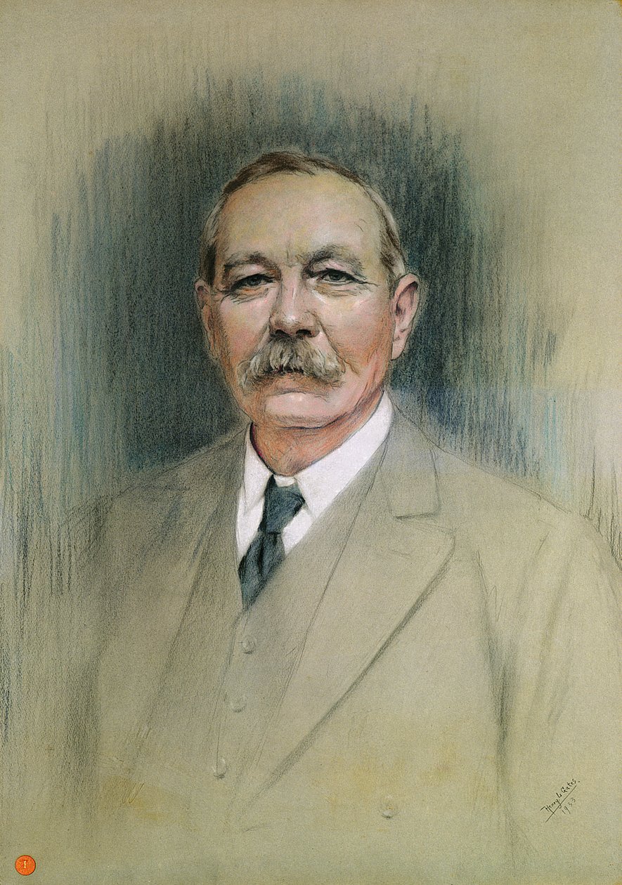 Portræt af Sir Arthur Conan Doyle (pastel på papir) af William Henry Gates