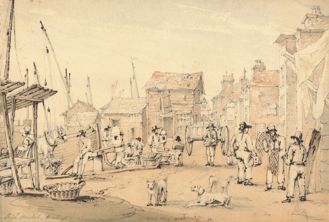 Fiskemarked, Hastings af William Henry Harriott