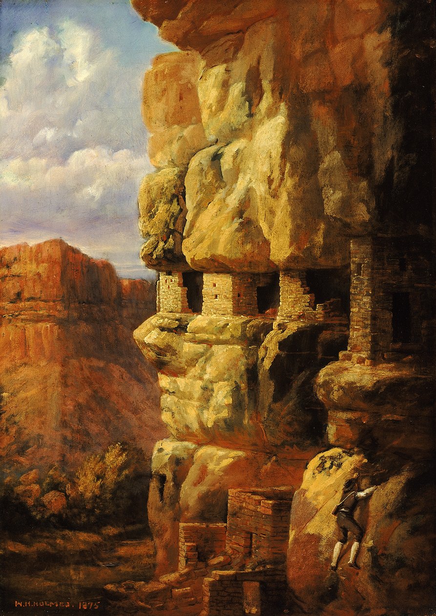 Cliff Houses on the Rio Mancos, Colorado, 1875. af William Henry Holmes