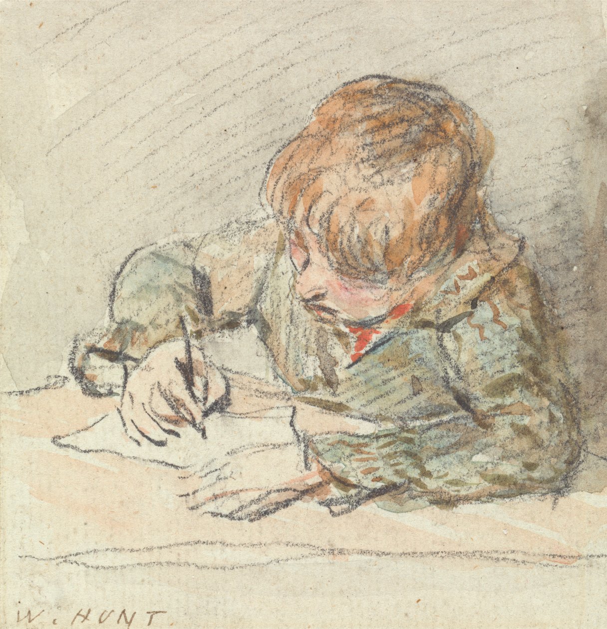 En dreng, der skriver af William Henry Hunt