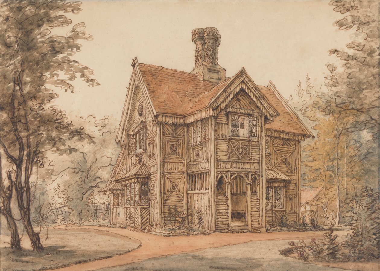 En Lodge ved Cassiobury af William Henry Hunt