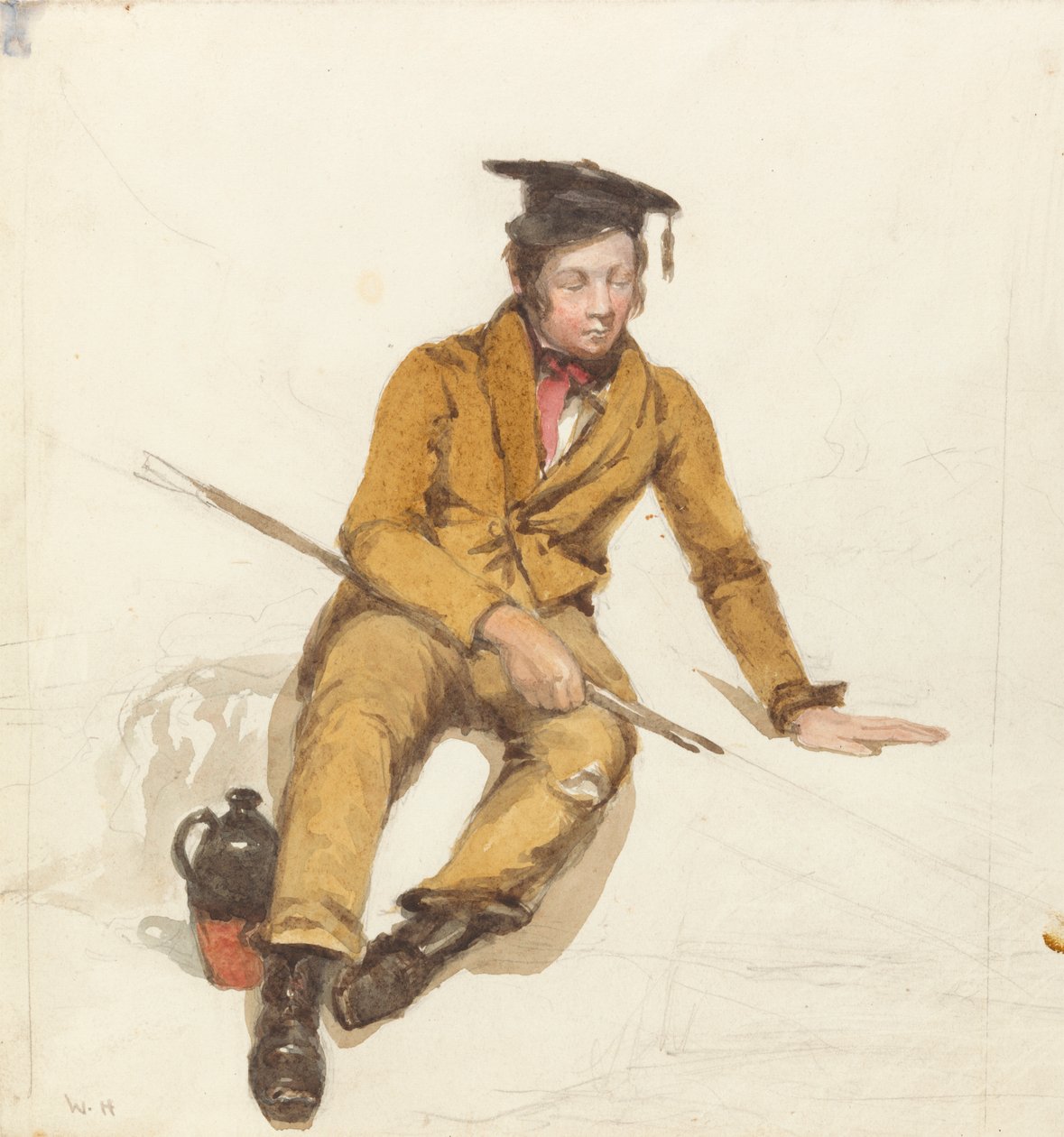 En ung lærd tager på fiskeri af William Henry Hunt