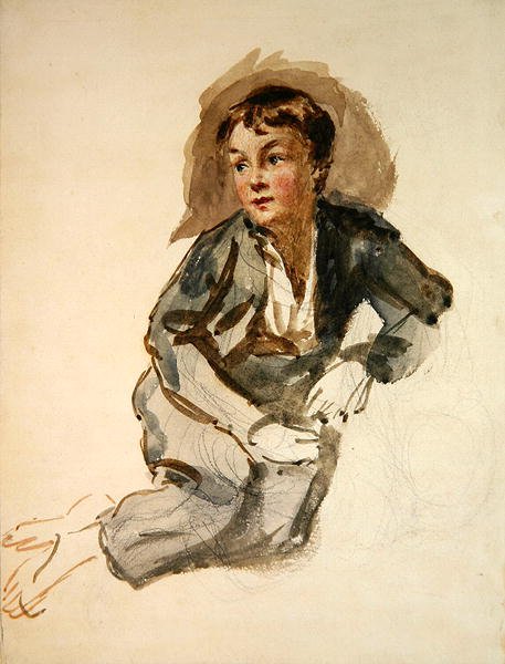 An Urchin (blyant og akvarel på papir) af William Henry Hunt