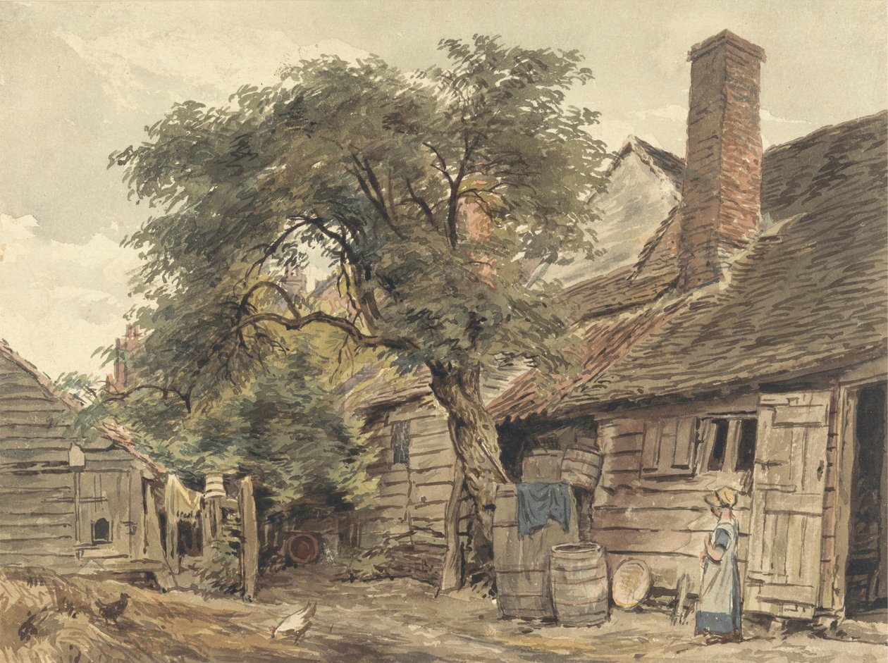 Baghaven til et sommerhus af William Henry Hunt