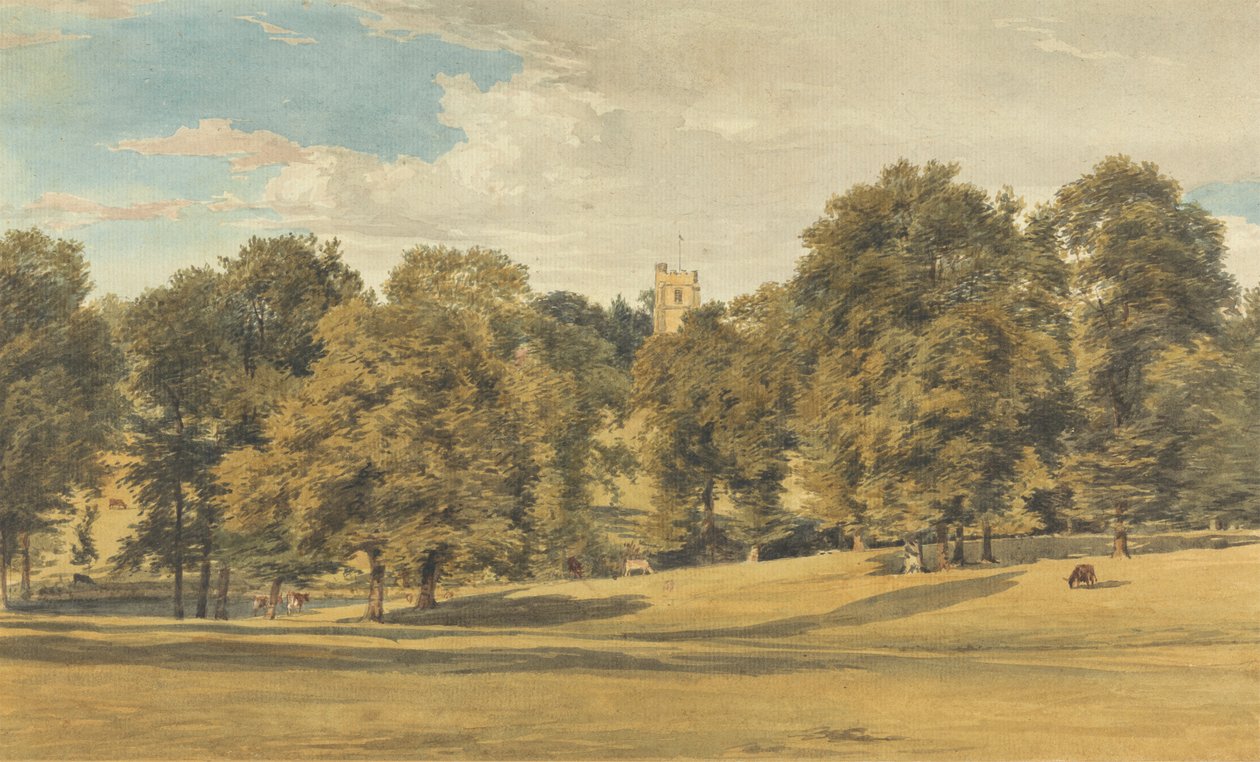 Bushey Church fra sydvest af William Henry Hunt