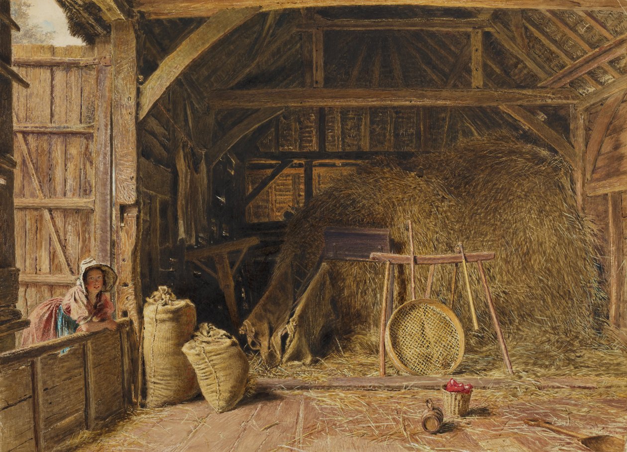 Interiør i en lade af William Henry Hunt