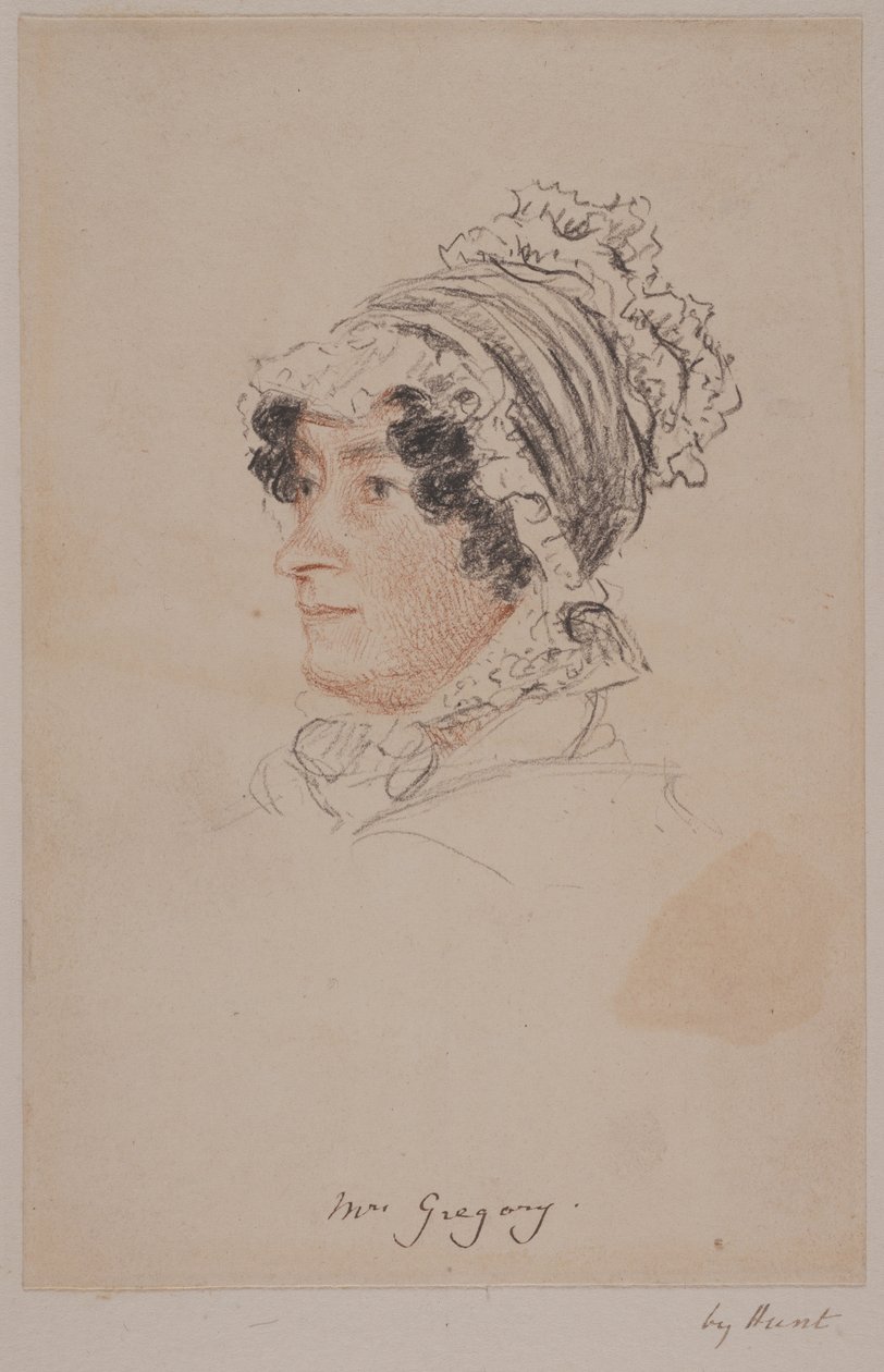 Mrs Hannah Gregory (rødt og gråt kridt på papir) af William Henry Hunt