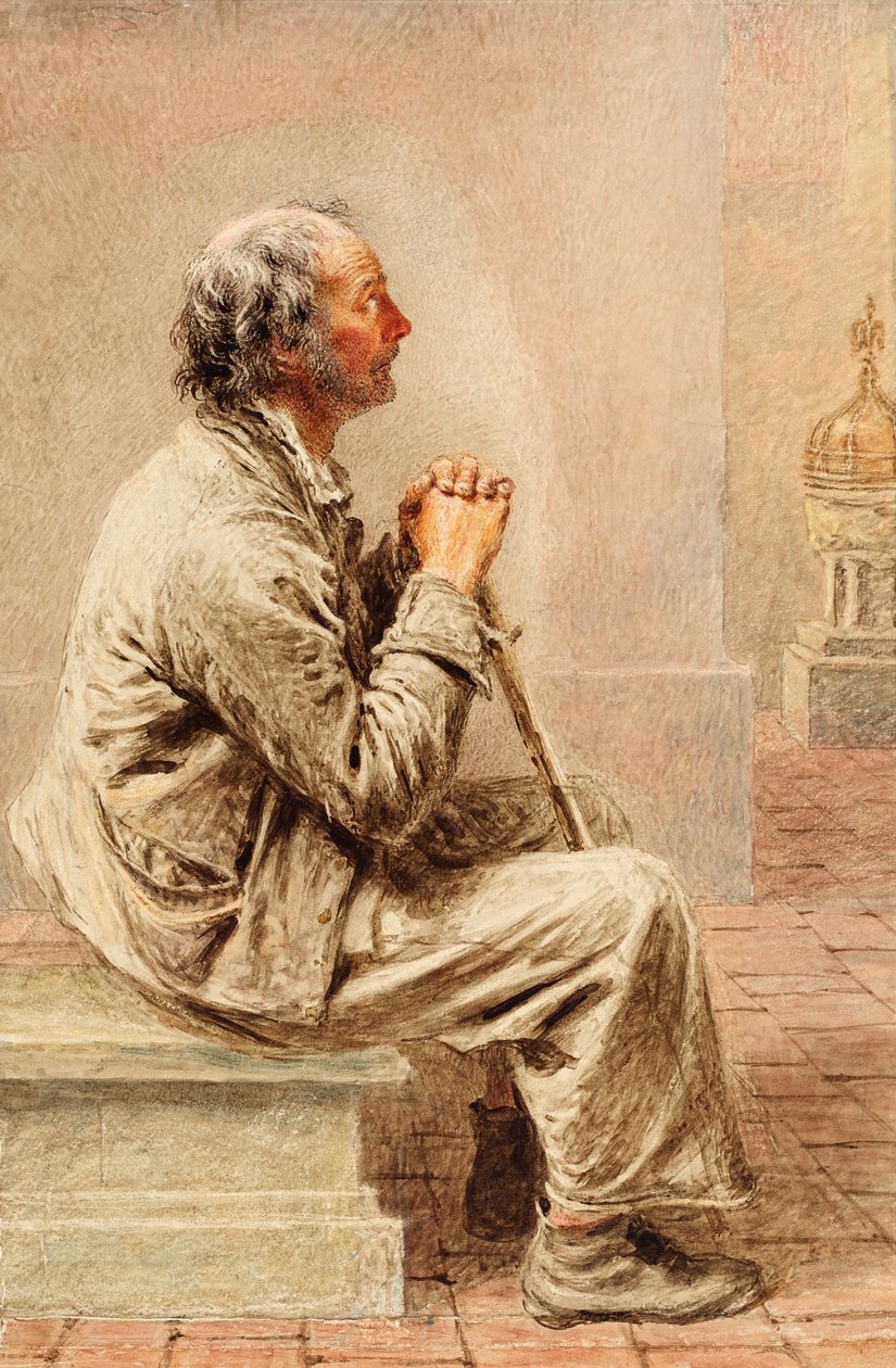 Rustik hengivenhed, ca.1840 af William Henry Hunt