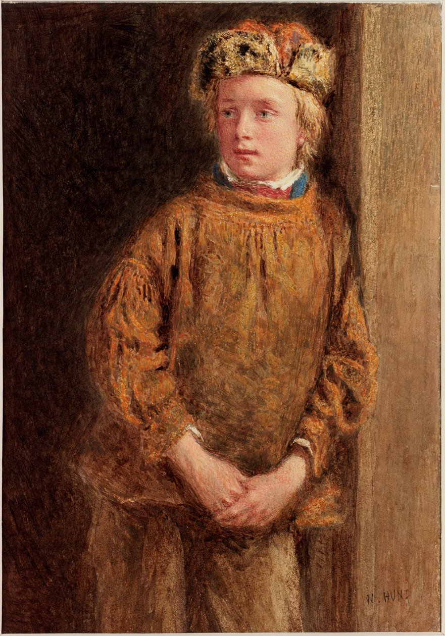 The Fisherboy (bc og wc på vævet papir) af William Henry Hunt