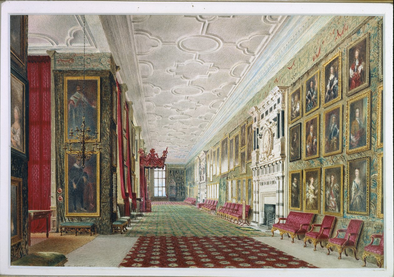 The Long Gallery, Hardwick af William Henry Hunt