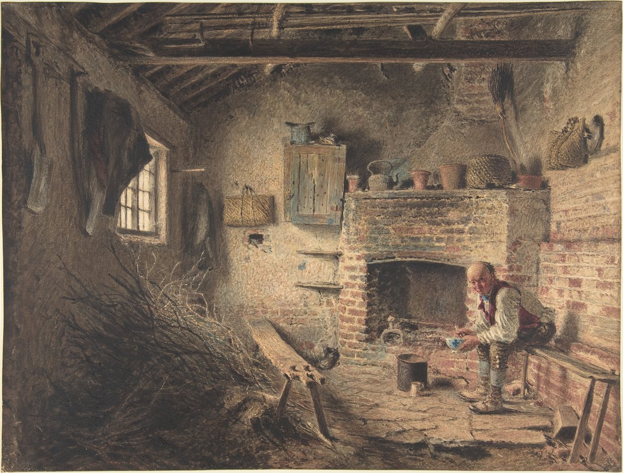 Skovhuggerens morgenmad (Brændesamlerens måltid) af William Henry Hunt