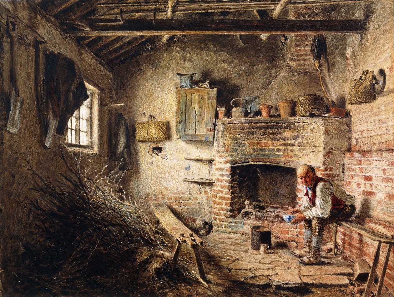 Træhuggeres morgenmad, ca. 1832-1834 af William Henry Hunt