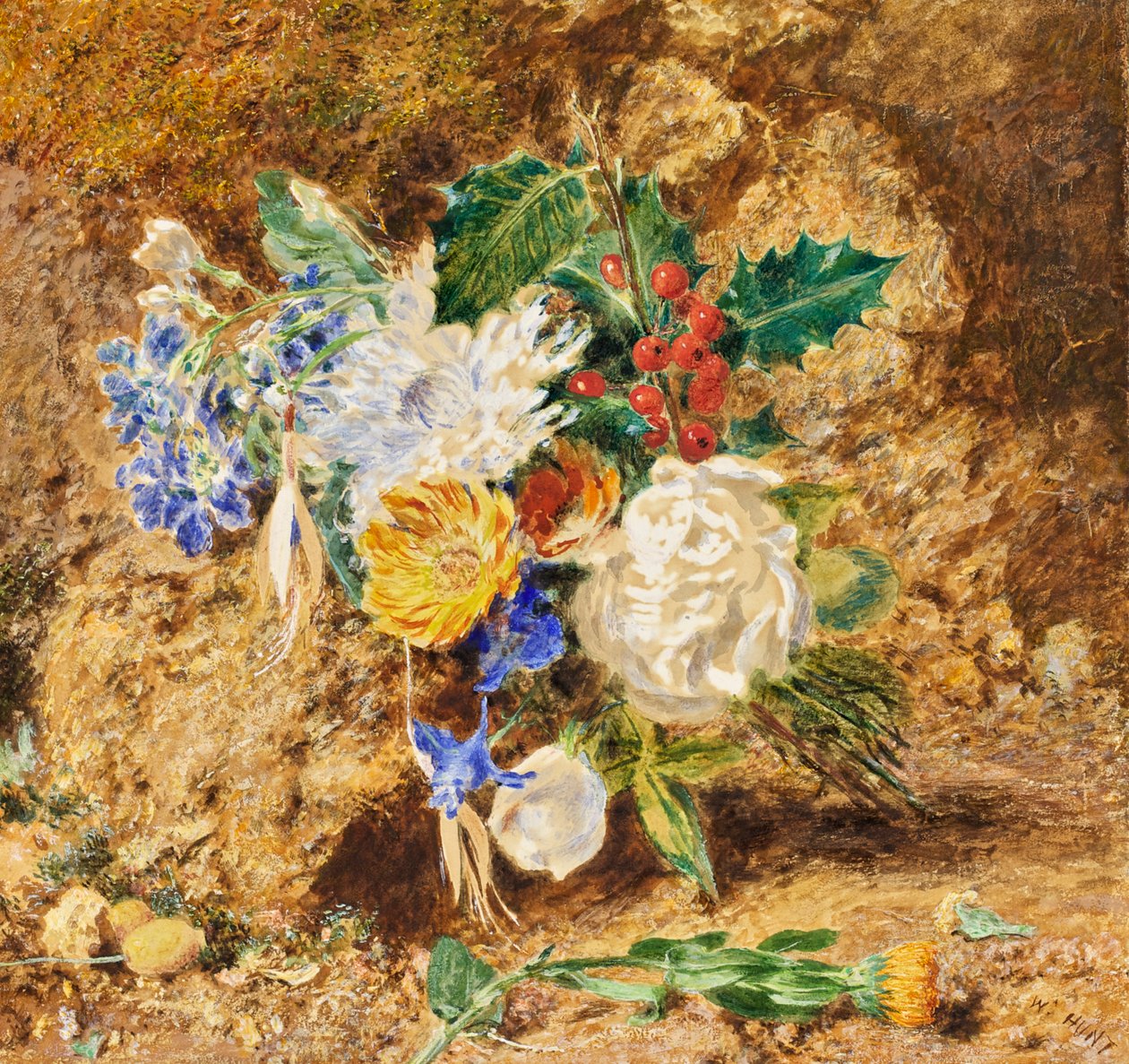 Vinterblomster, ca. 1850 af William Henry Hunt