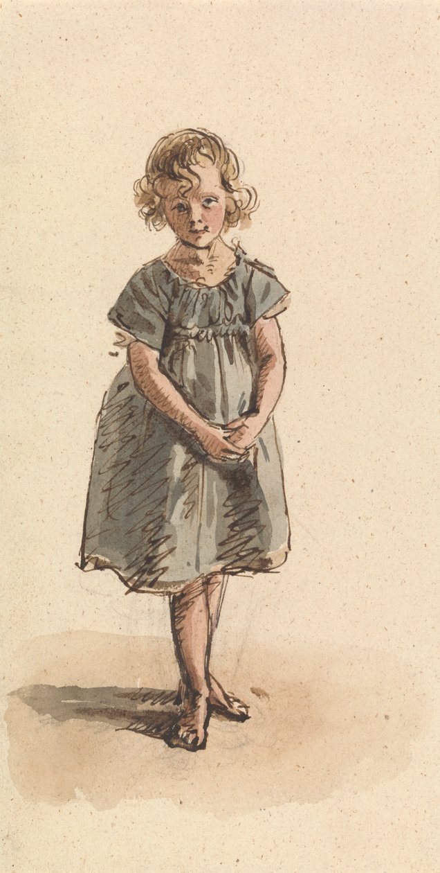 Ung pige, der står barfodet af William Henry Hunt