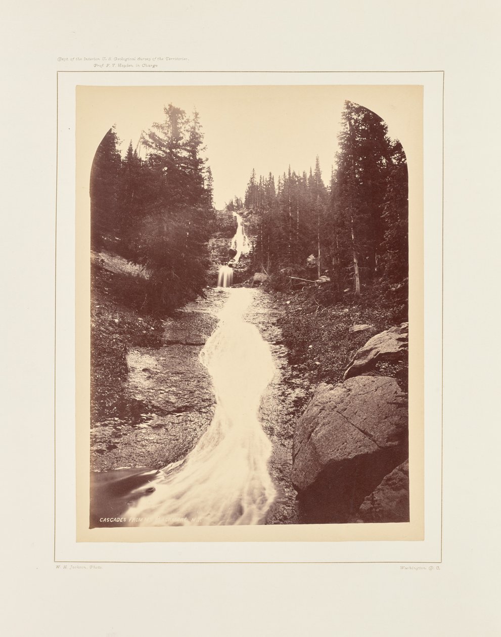 Vandfald fra Mount Blackmore af William Henry Jackson