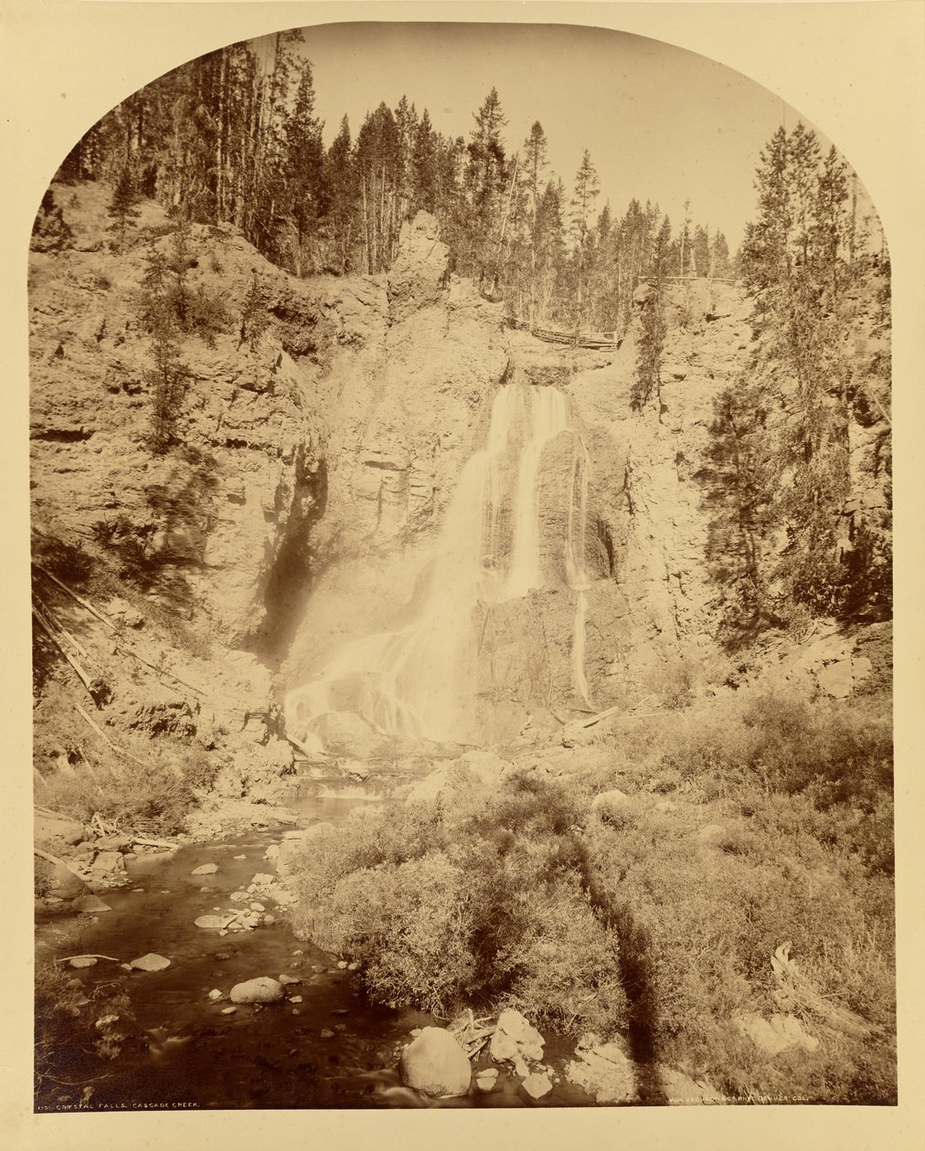 Crystal Falls, Cascade Creek af William Henry Jackson