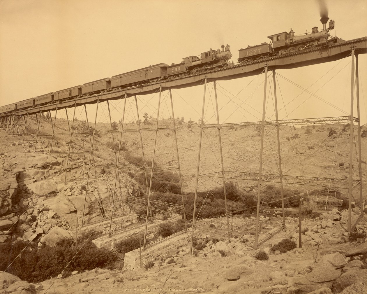 Dale Creek Bridge, Wyoming af Jackson af William Henry Jackson