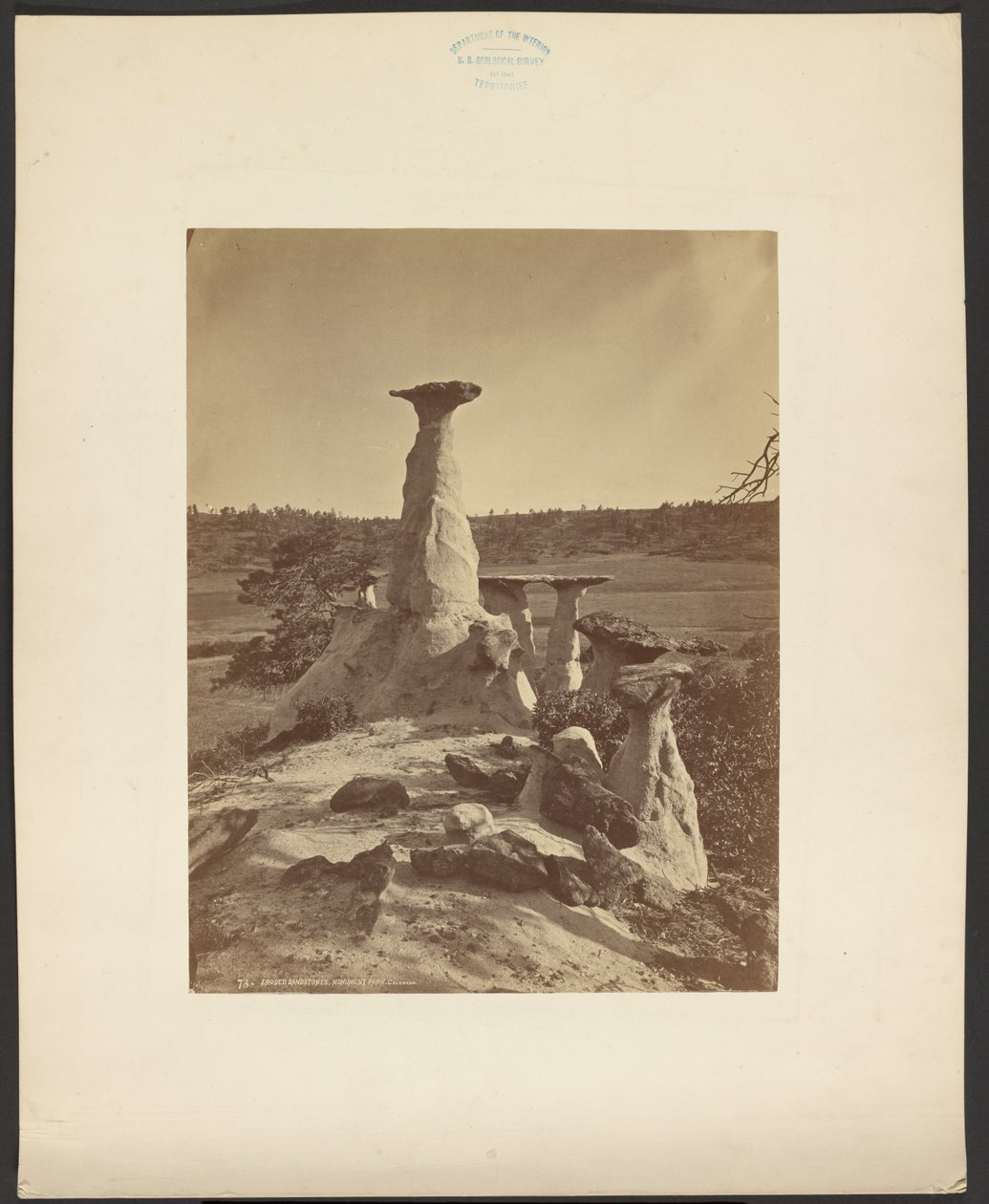 Eroderede sandsten, Monument Park, Colorado af William Henry Jackson