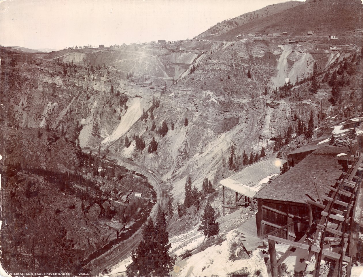 Gilman og Eagle River Canyon, ca. 1880-90 af William Henry Jackson