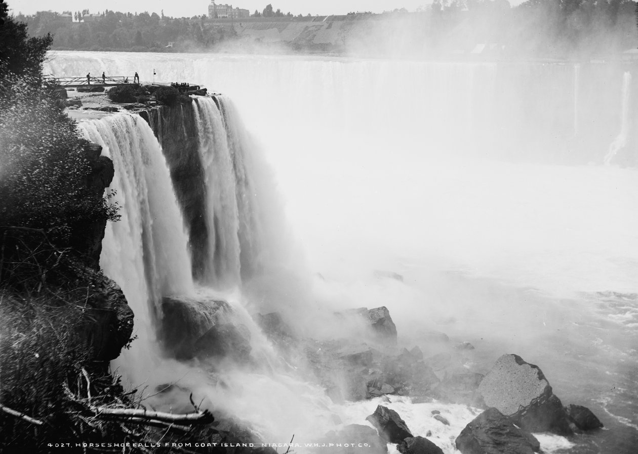 Horseshoe Falls fra Goat Island, Niagara, ca. 1880-97 af William Henry Jackson