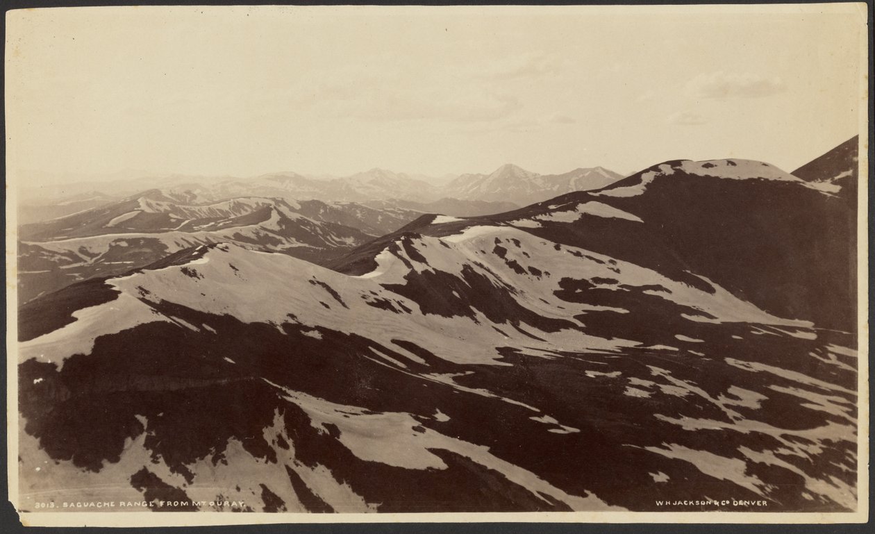 Saguache-bjergene set fra Mount Ouray af William Henry Jackson