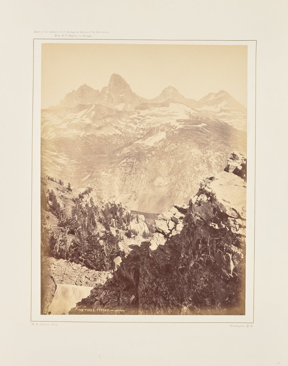 De tre Tetons, Mount Hayden af William Henry Jackson