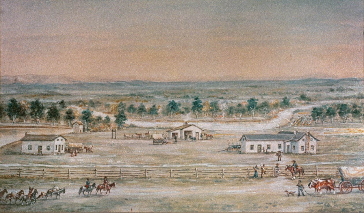 Whitman-missionen i 1845 (farve litho) af William Henry Jackson