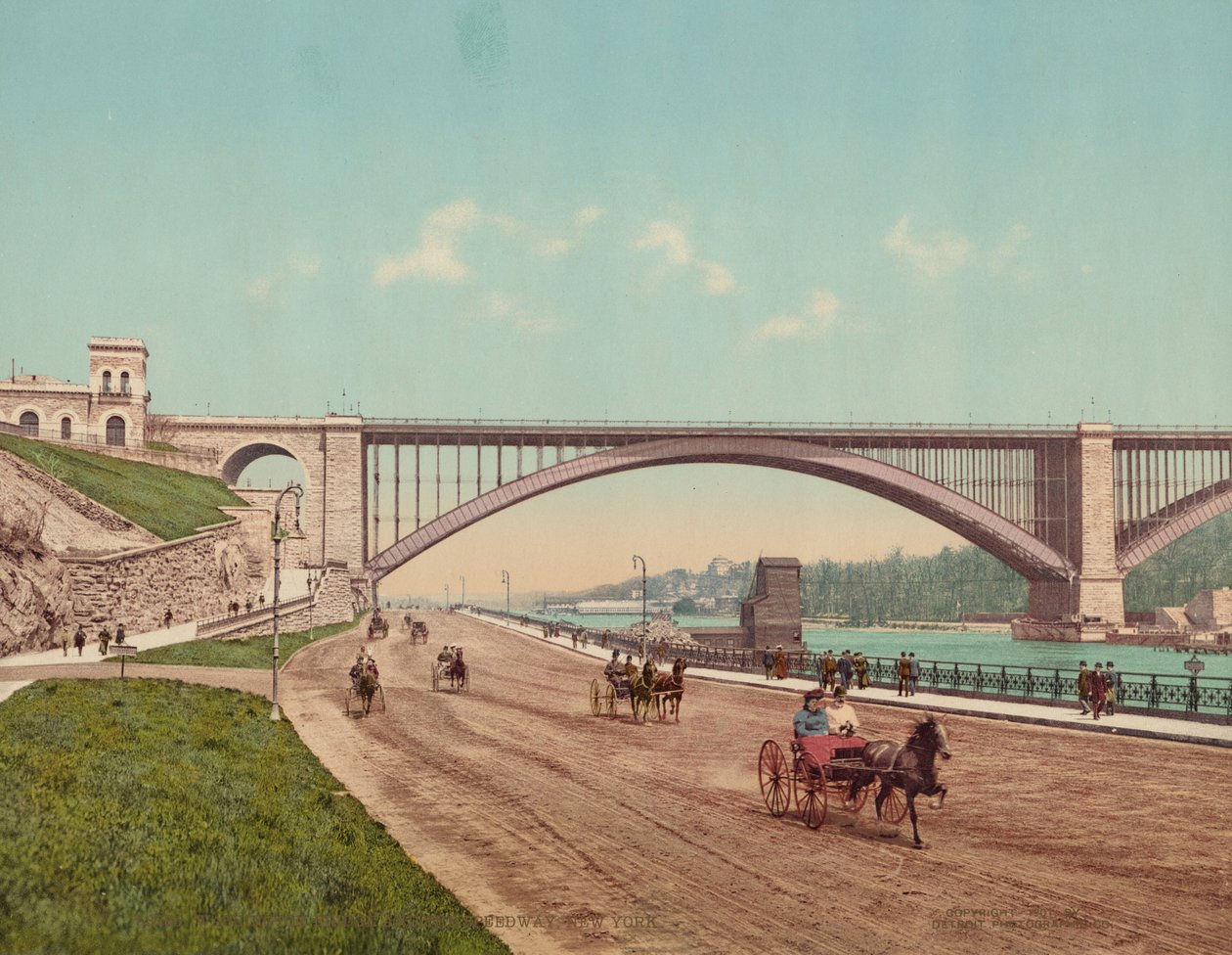 Washington Bridge and Speedway, New York,udgivet 1901 (foto) af William Henry Jackson