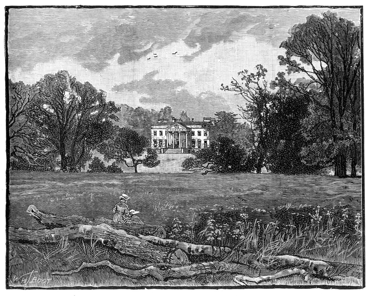 Claremont House, Esher, Surrey, 1900. af William Henry James Boot