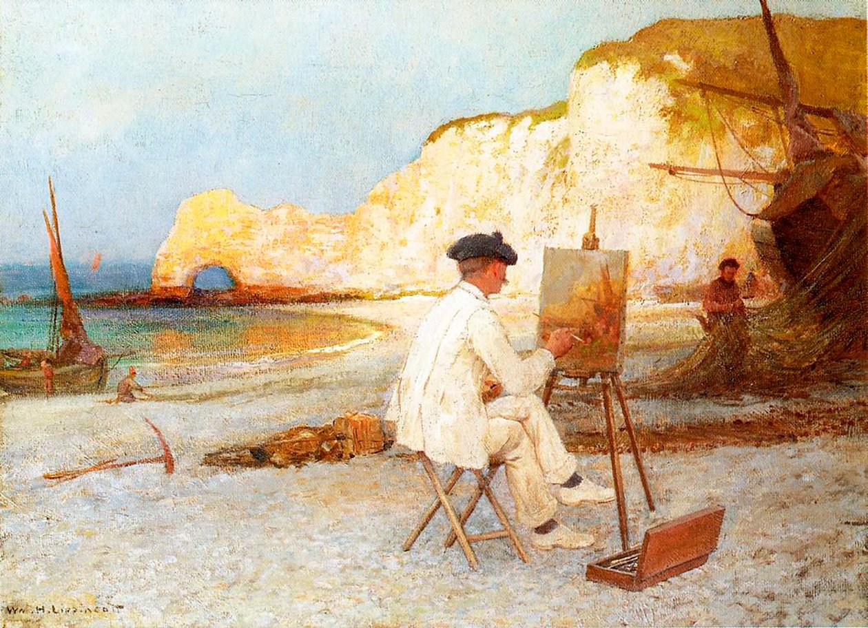 En maler ved havet, c.1885 af William Henry Lippincott