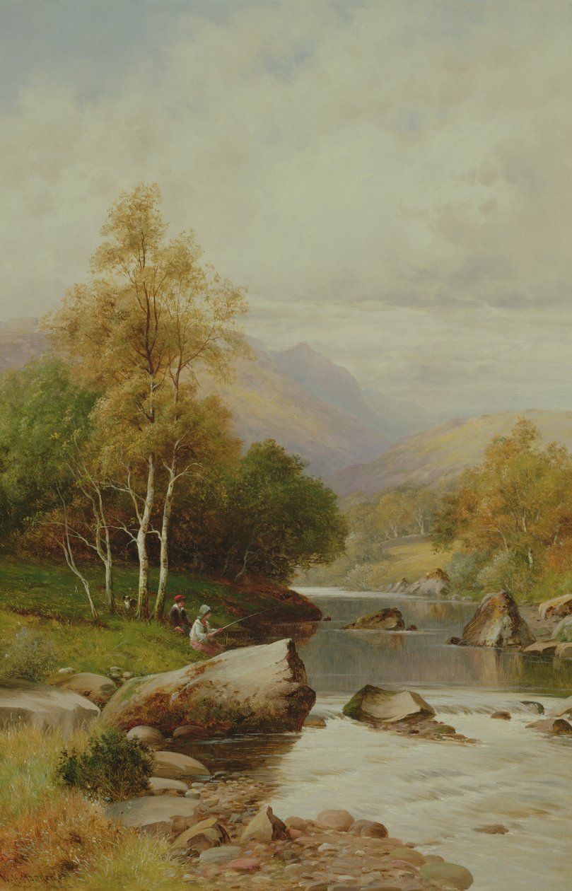 Et stille sted i Festiniog-dalen, Wales, 1909 af William Henry Mander