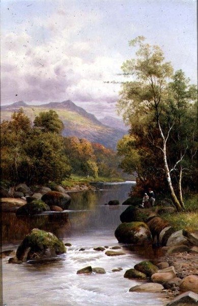 Aften på Glaslyn, North Wales af William Henry Mander
