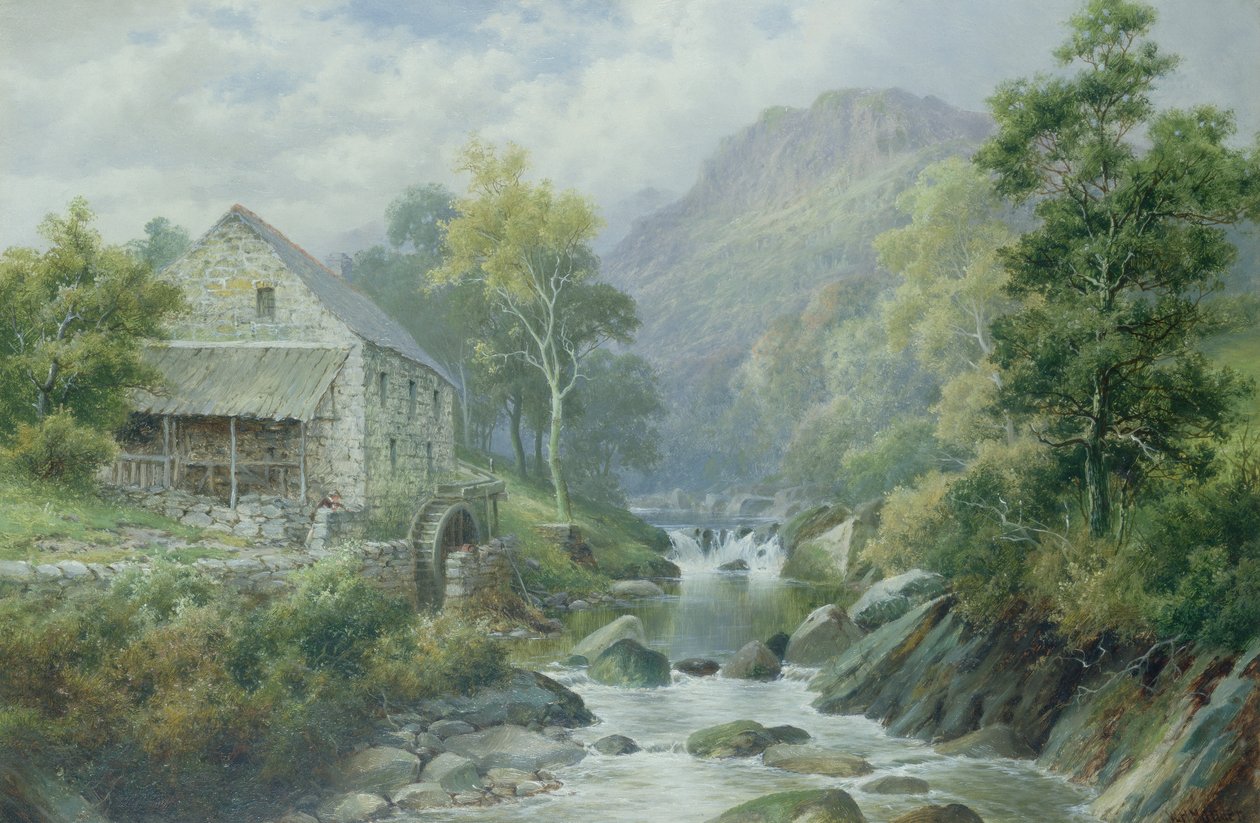 Gammel nedlagt mølle, Dolgelly (par 77867) af William Henry Mander