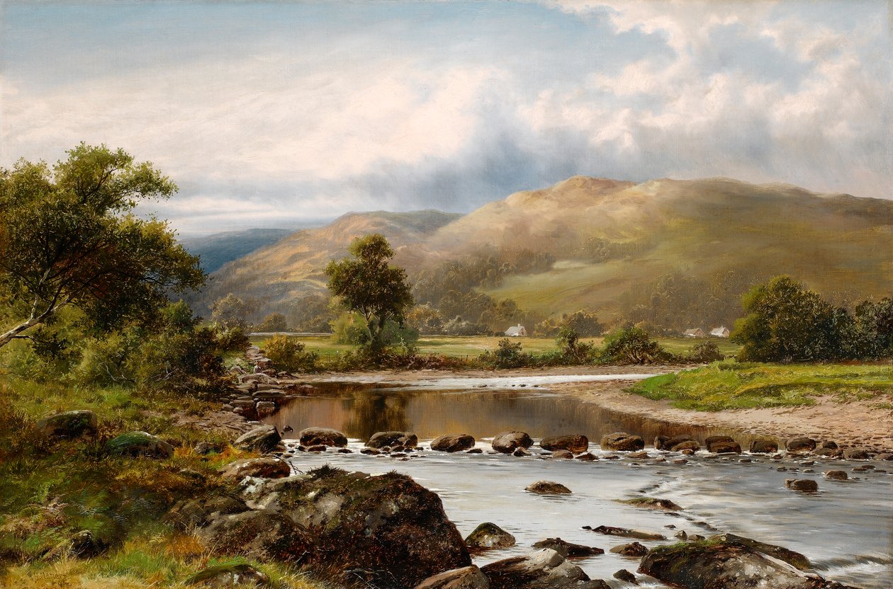 Stepping Stones i Bettws-y-Coed, North Wales af William Henry Mander