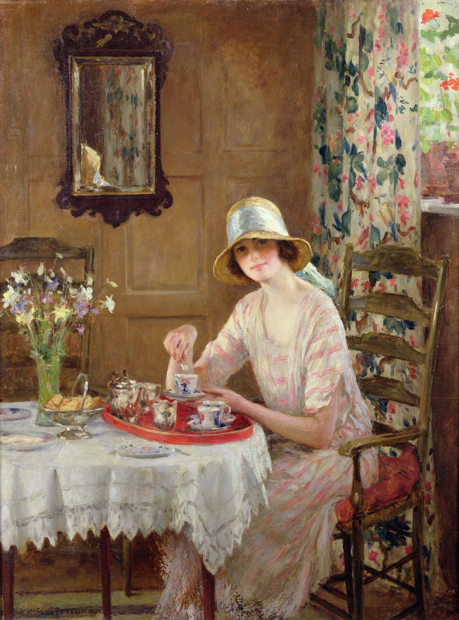 Afternoon Tea (olie på lærred) af William Henry Margetson