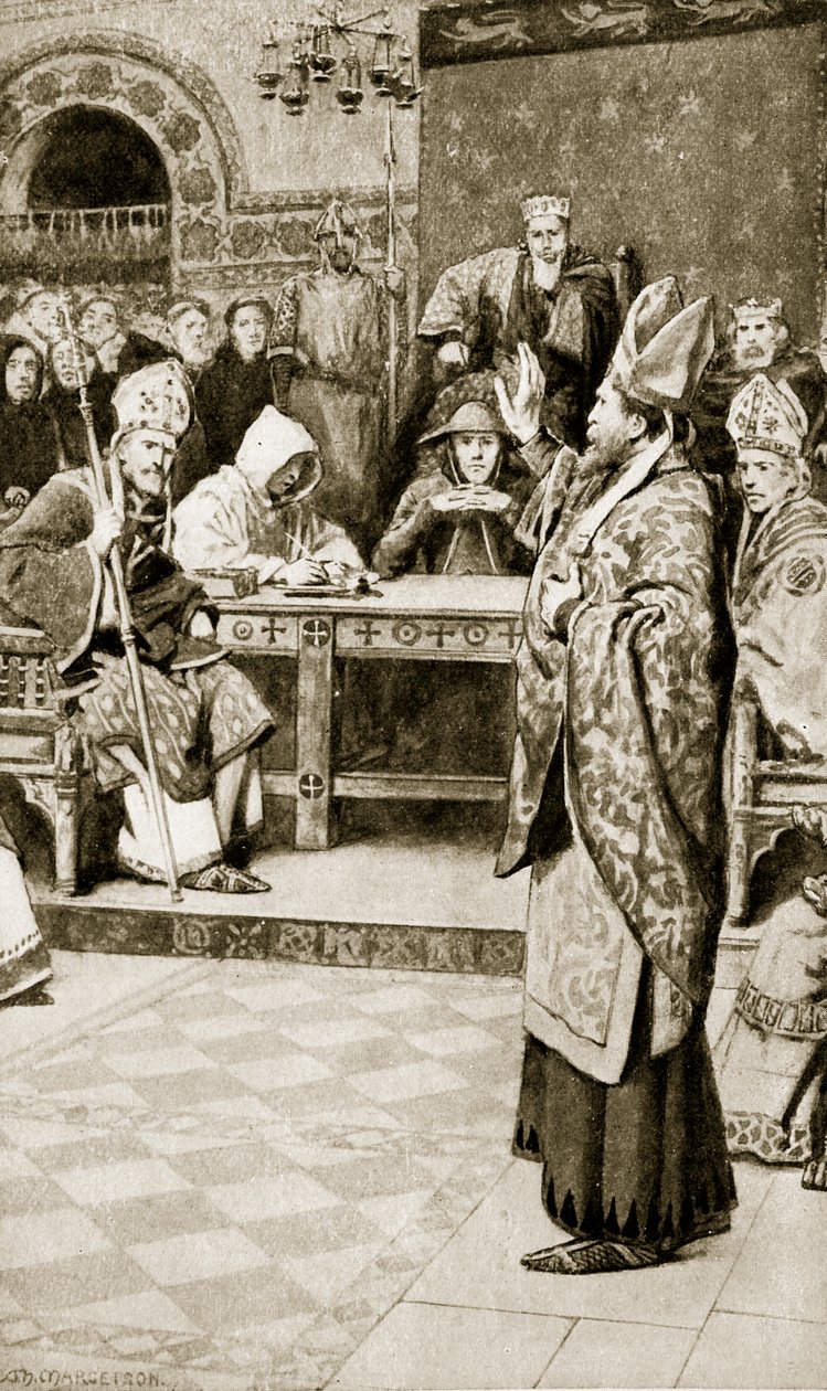 Jocelyn, biskop af Glasgow, i Northampton, 1176, illustration fra 